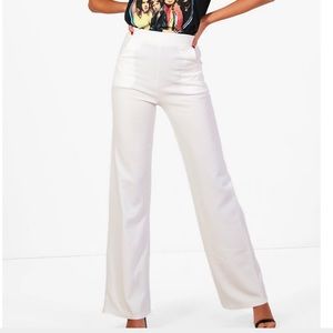 BOOHOO high wasted white pants.